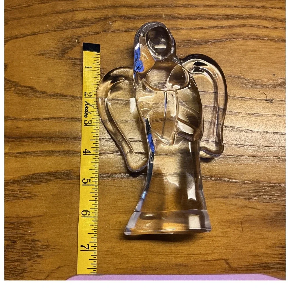 Teleflora Crystal Praying Angel Figurine Clear 24% Lead Bohemian Glass